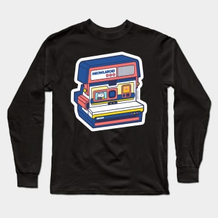 Red and Blue Instant Camera Cat Long Sleeve T-Shirt